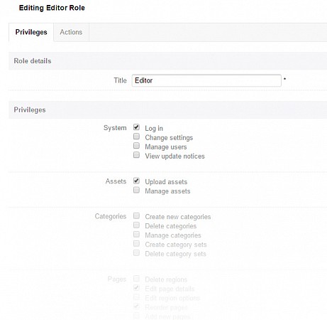 Edit, manage and assign user roles and permissions in Perch CMS